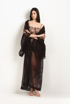 Discover the 2025 Winter collection of lingerie couture from the house Carine Gilson with this Slip Babydoll Style Straight Neckline in Ebony lace