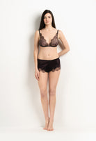 Be seduced by Carine Gilson most beautiful silk lingerie collection with this Soft Bra All Lace in Ebony Silk  with Ebony lace