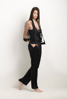 Explore the lingerie collection Summer 2022 from the house Carine Gilson with this Pants Silk Satin in Black Silk