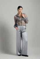 Discover the Hiver 2026-27 collection of lingerie couture from the house Carine Gilson with this Shirt With Balloon Sleeves in Grey lace