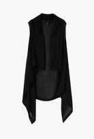 Discover the Winter 2026-27 collection of lingerie couture from the house Carine Gilson with this Long Sleveless Cardigan in black silk and cashmere