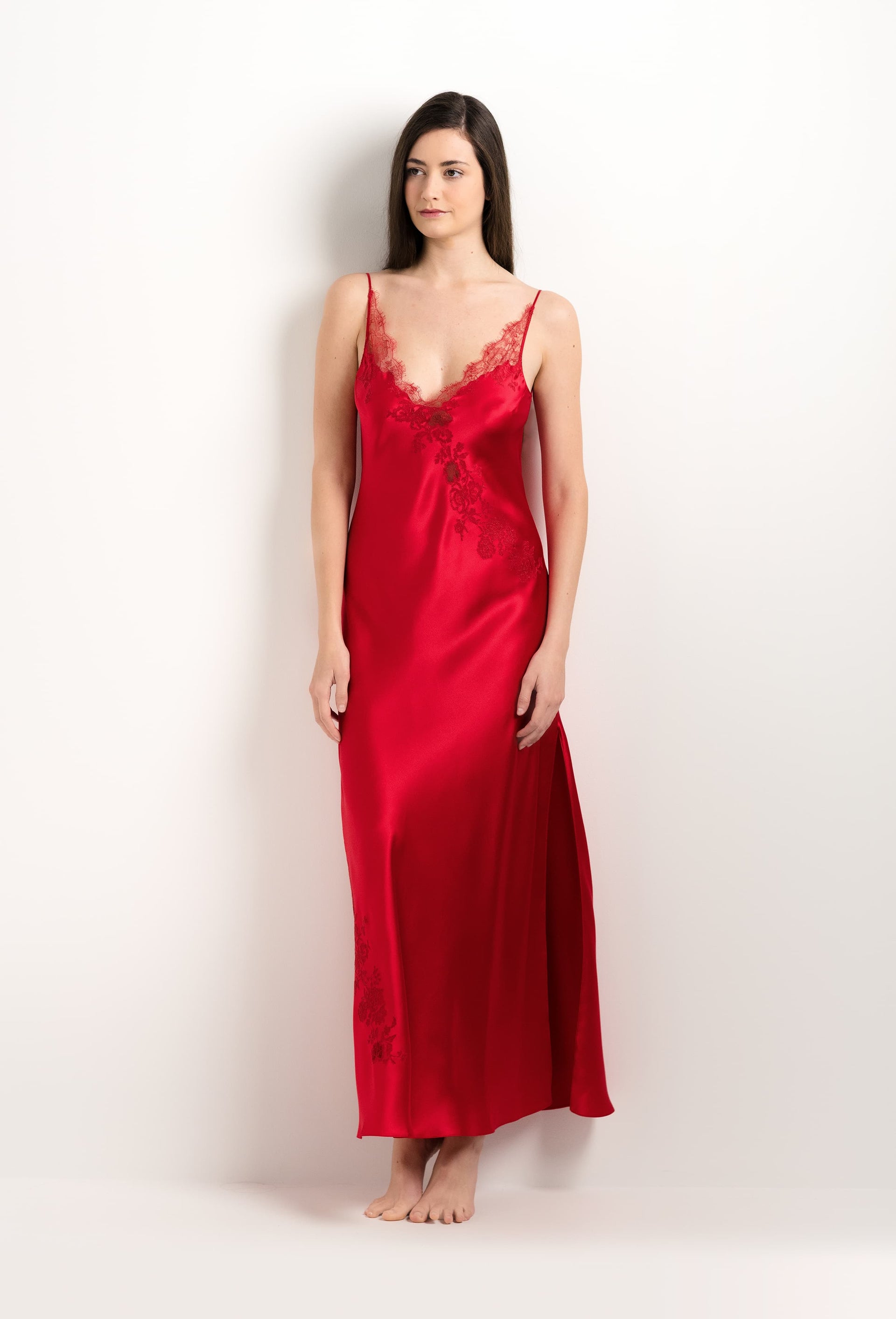 Long silk slip dress