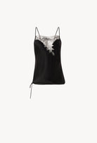 Be seduced by Carine Gilson most beautiful silk lingerie collection with this Camisole Straight Neckline in Black Silk  with Black lace