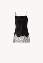 Be seduced by Carine Gilson most beautiful silk lingerie collection with this Long top with Scoop Neckline in Black Silk  with Black lace