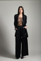 Discover the Winter 2026-27 collection of lingerie couture from the house Carine Gilson with this Camisole Straight Neckline in Black Silk  with Black lace