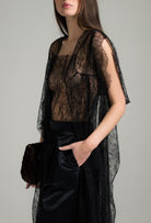 Discover the Winter 2026-27 collection of lingerie couture from the house Carine Gilson with this Camisole Straight Neckline in Black Silk  with Black lace
