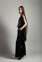Enter Carine Gilson's world and the most beautiful silk lingerie with the Winter 2026-27 collection with this Oversize Cardigan in Black Silk  with Black lace