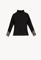 Made of silk and lace, explore the lingerie collection Winter 2026-27 from the house Carine Gilson with this Long sleeves top in Black Silk  with Black lace