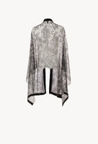 The Winter 2026-27 collection from the house Carine Gilson - The most beautiful couture lingerie to be discovered with this Large Stole with 3 facing - 65 x 210 approx in Black Silk  with Black lace
