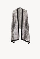 The Winter 2026-27 collection from the house Carine Gilson - The most beautiful couture lingerie to be discovered with this Large Stole with 3 facing - 65 x 210 approx in Black Silk  with Black lace