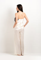 Enter Carine Gilson's world and the most beautiful silk lingerie with the 2025 cruise collection with this Wide Leg Pajama Pants in Pearl Silk 