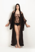 Discover the 2025 Winter collection of lingerie couture from the house Carine Gilson with this Slip Babydoll Style Straight Neckline in Ebony lace