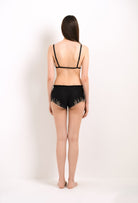 Explore the lingerie collection Winter 2022-23 from the house Carine Gilson with this Soft Triangle Bra in Black Silk with gold lace