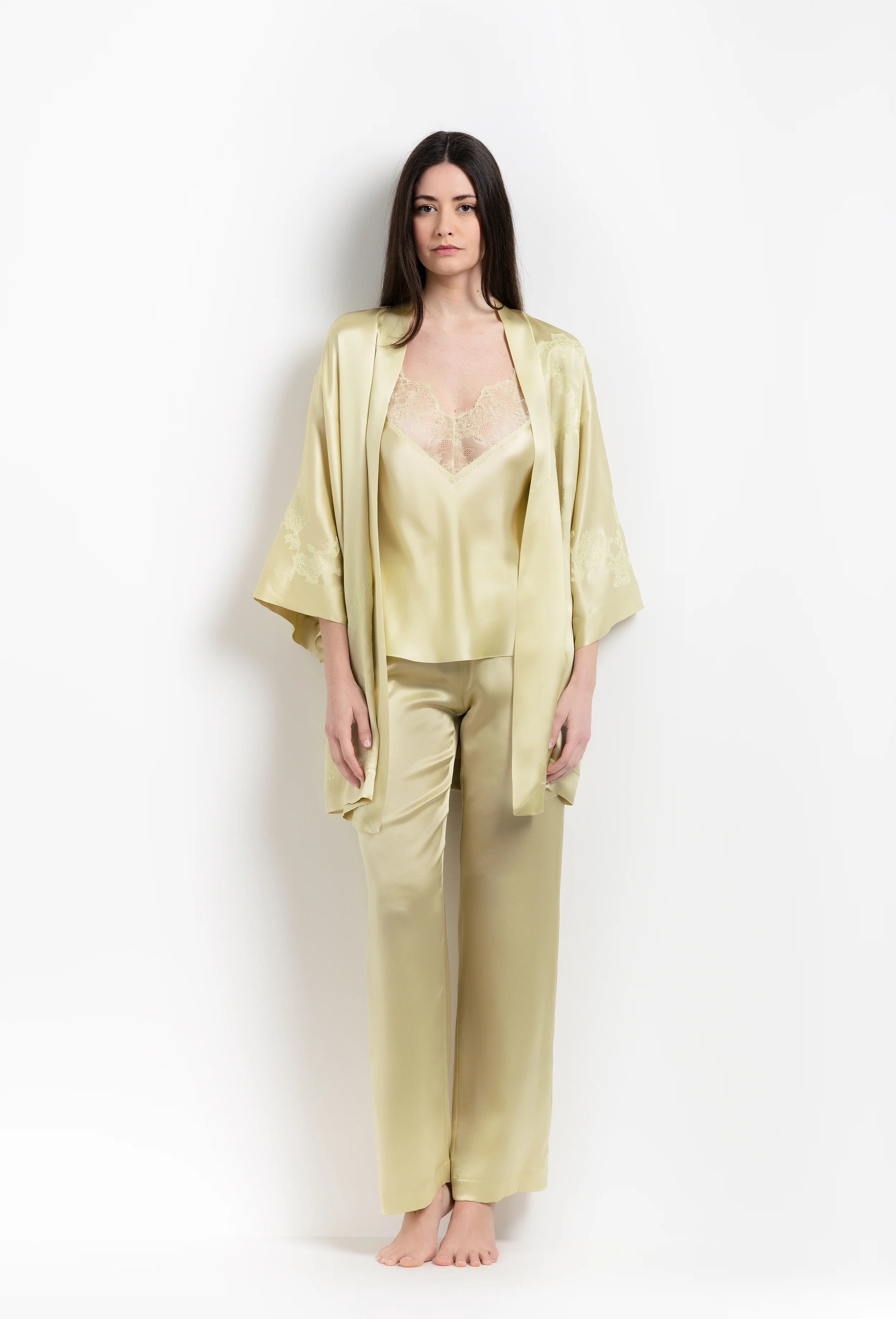 Discover the unique craftmanship of the belgian designer Carine Gilson in her atelier for the 2026 Summer collection with this Classic Pajama Pants in Silk 