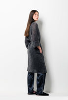 Made of mohair, explore the loungewear collection Winter 2026-27 from the house Carine Gilson with this raglan jacket in stormgrey tweed