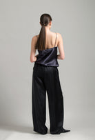 Discover the Winter 2026-27 collection of lingerie couture from the house Carine Gilson with this Camisole Classic in DarkGrey Silk with black lace