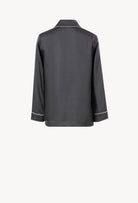 Enjoy the Winter 2026-27 collection of lingerie couture from the house Carine Gilson with this Pajama Top in DarkGrey with contrast Silk