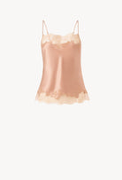 Discover the Winter 2026-27 collection of lingerie couture from the house Carine Gilson with this Camisole Straight Neckline in Beige vison Silk  with Beige vison lace