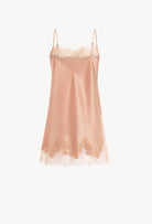 Enter Carine Gilson's world and the most beautiful silk lingerie with the Winter 2026-27 collection with this Babydoll Style Straight Neckline in Beige vison Silk  with Beige vison lace
