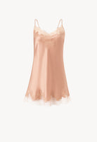Enjoy the Winter 2026-27 collection of lingerie couture from the house Carine Gilson with this Babydoll Style Classic Neckline in Beige vison Silk  with Beige vison lace