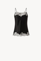 Made of silk and lace, explore the lingerie collection Winter 2026-27 from the house Carine Gilson with this Camisole Straight Neckline in black Silk  with black lace