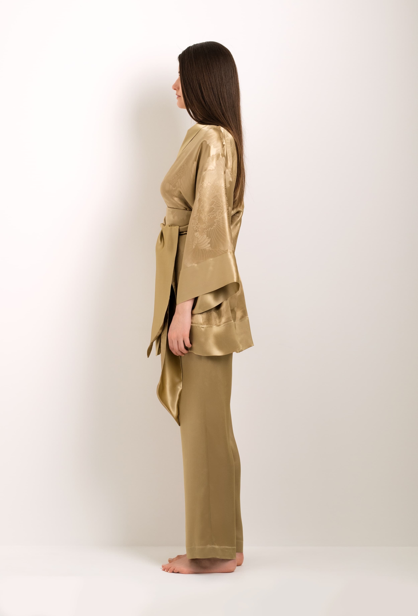 Silk pajama pants - Gold - Carine Gilson