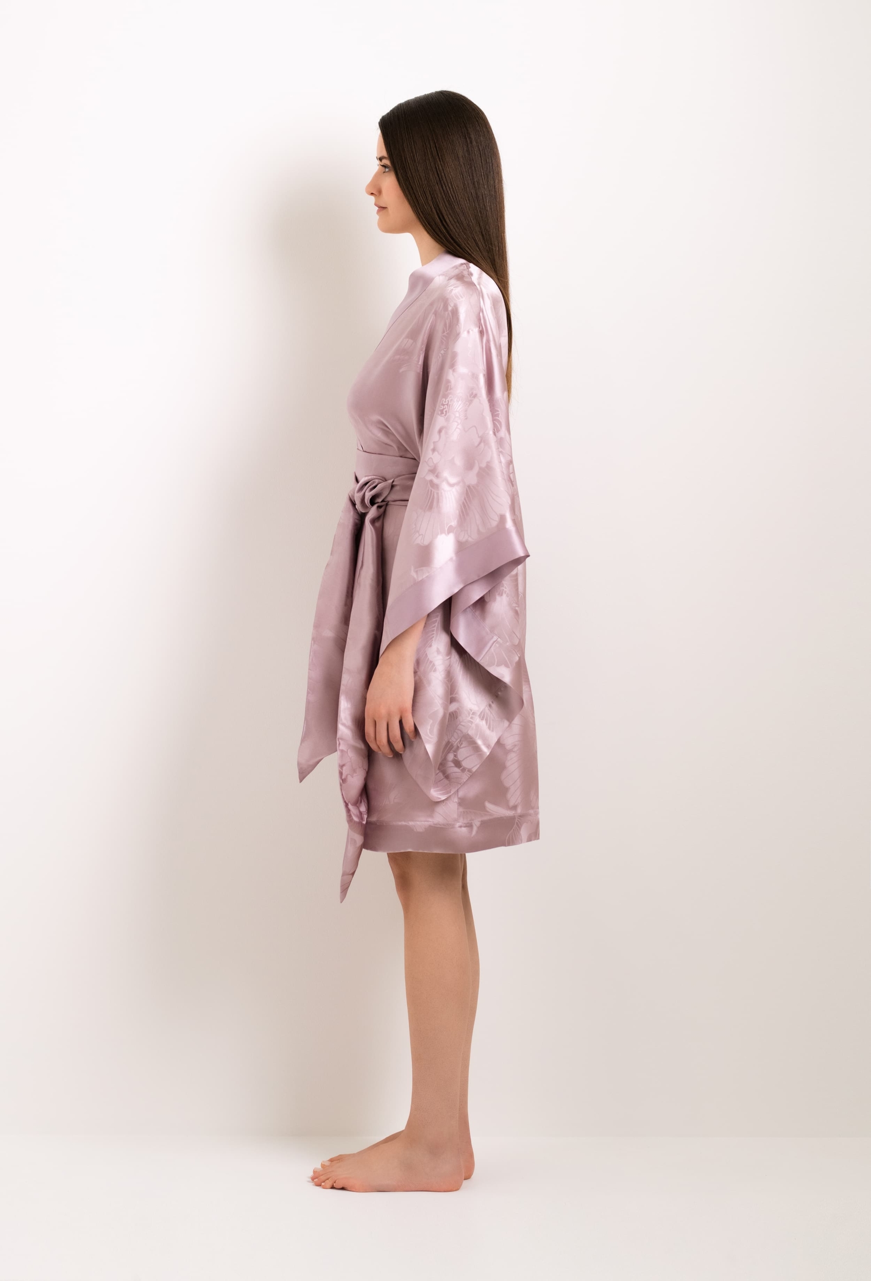 peony - lilac Silk kimono Gilson Carine -