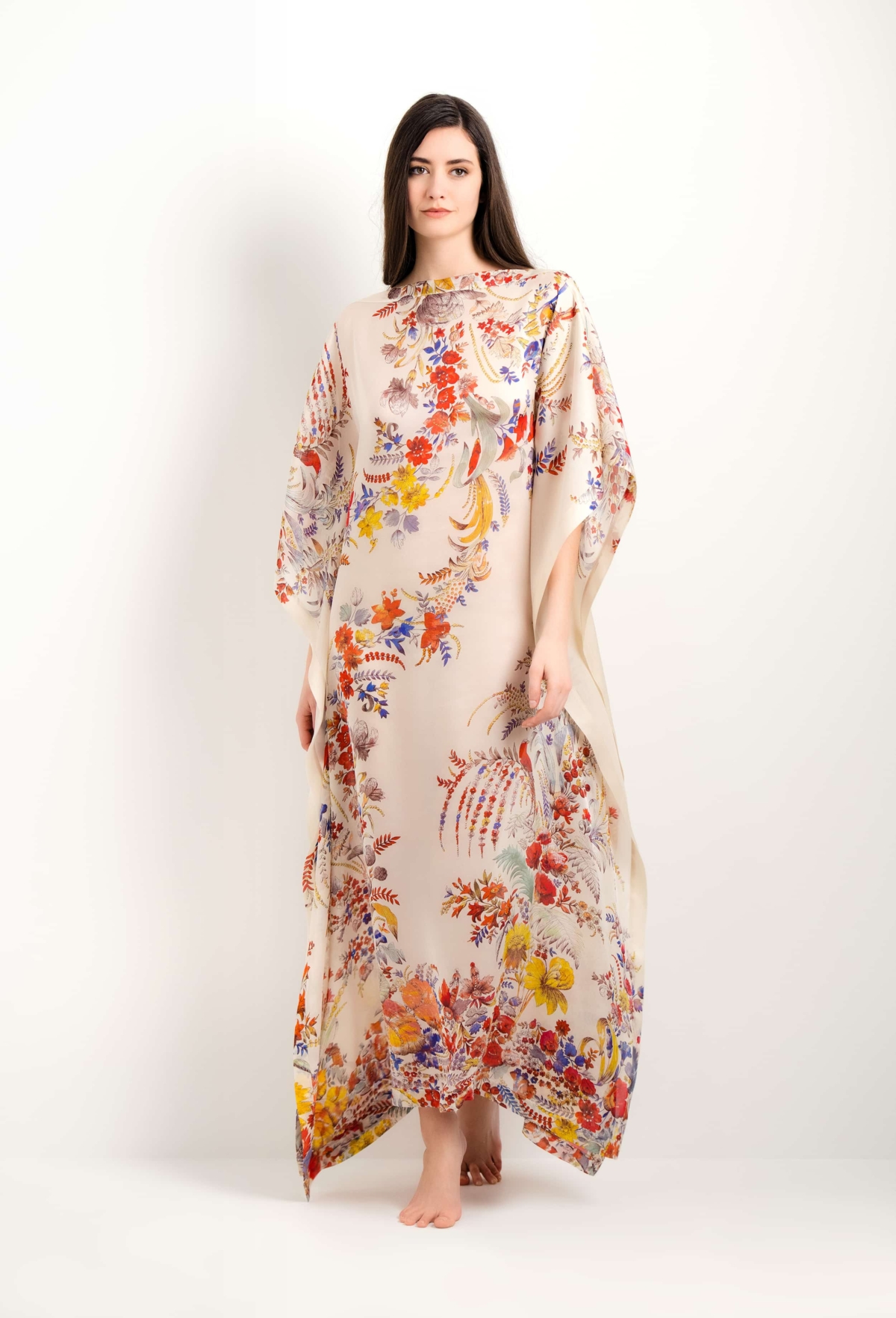 long scarf dress - Beautiful Garden print pink version - Carine Gilson